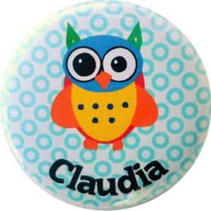 Name badge owl blue